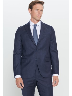 Altınyıldız Classics Slim Fit Dar Kesim Kırlangıç Yaka %100 Yünlü Çizgili Takım Elbise