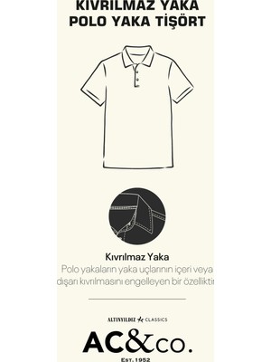 Altınyıldız Classics Erkek Haki Slim Fit Dar Kesim %100 Pamuk Kıvrılmaz Polo Yaka Tişört
