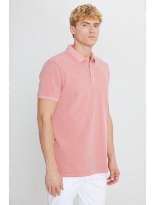 Altınyıldız Classics Erkek Gül Kurusu %100 Pamuk Slim Fit Dar Kesim Polo Yaka Tişört