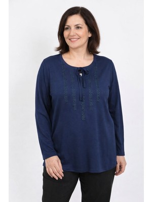 ABARTA Anne Penye Bluz -Lacivert XL