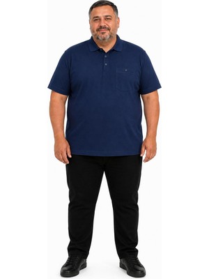 Lacaton Erkek Büyük Beden 26-7065 Flota Cepli Polo Yakalı T-Shirt