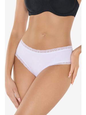 Malabadi Kadın Beyaz 2’li Paket Ultra Yumuşak Micro Modal Dantelli Slip Külot 700
