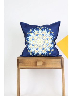 Ness Home Desenli Beyaz Süet Yastık /kırlent Kılıfı Fermuarlı 48X48 cm