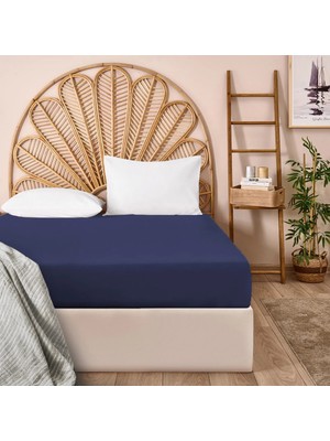 Matmel Soft Basic Çift Kişilik Lastikli Çarşaf - Lacivert - 160X200 cm