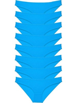Bixi Trend 8 adet Süper Eko Set Likralı Kadın Slip Külot Mavi