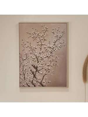 Matmel Deco Bloom Kanvas Tablo - Krem - 100X75 cm