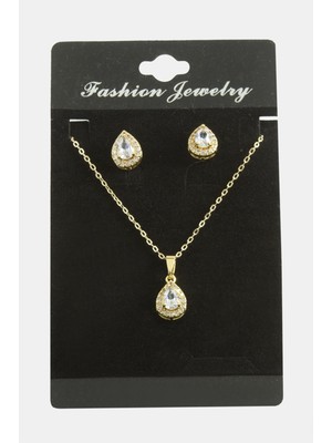 Prativas Damla Zirkon Taşlı Set Kolye