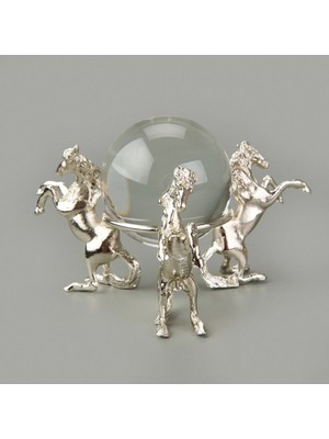 Matmel Deco Atlı Cam Top Dekor - Silver - 11 cm