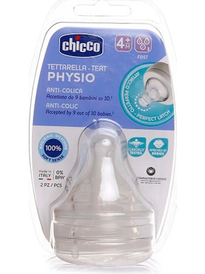 Chicco Yeni Wellbeing Biberon Emziği 4 Ay+ Hızlı Akış 2'li (4 Adet)