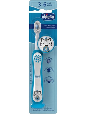 Chicco Diş Fırçası 3-6 Yaş Tiger Mavi 2 Adet