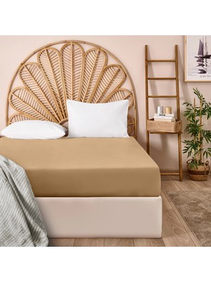 Matmel Soft Çift Kişilik Lastikli Çarşaf - Sütlü Kahverengi - 160X200 cm