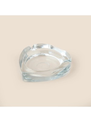 Matmel Glass Heart Cam Küllük - Şeffaf - 10 cm
