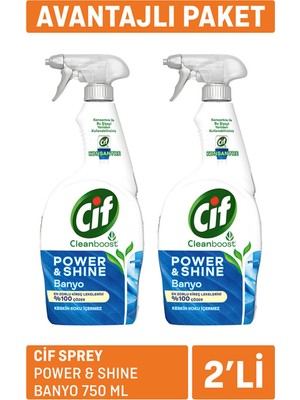 Cif Sprey Power & Shine Banyo 2 x 750 ml 2 Adet