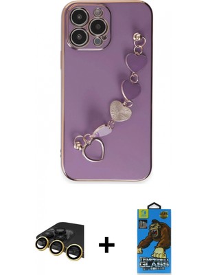 Marsilyan™- iPhone 13 Pro Max Kılıf Nova Işık Prime - Siyah 18D Cam Ekran Koruyucu + Raze Metal Kamera Lens - Gd