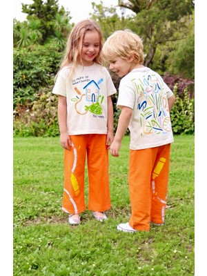 Cooll Bebek Unisex Pamuklu Baskılı T-Şhirt ve Eşofman Takım