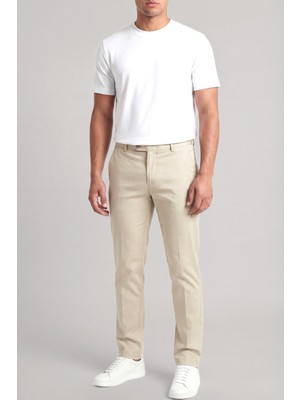 Boss Erkek Normal Bel Yandan Düğme Kapama Uzun Regular Fit Bej Pantolon 50561575-286