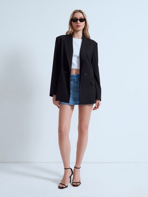 Dilvin 60801 Blazer Ceket-Siyah