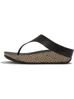 Kadın Terlik A4Q-001/C15  Fitflop Lulu Lux Graphic-Weave Leather Toe-Post