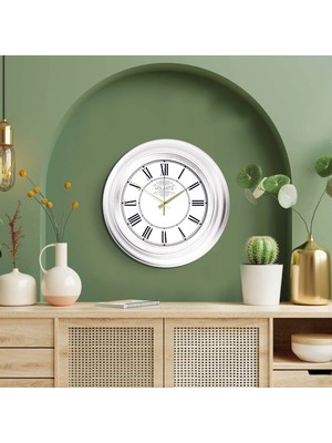 Matmel Rustik Duvar Saati - Beyaz - 45 cm