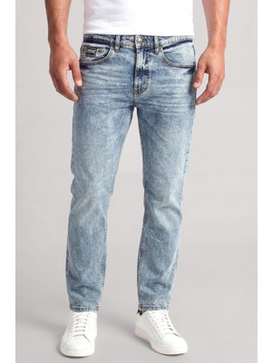 Versace Erkek Normal Bel Düz Paçalı Pamuklu Denim Mavi Pantolon 80GAB5S0 CDWCM-904