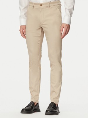Boss Erkek Slim Fit Normal Bel Daralan Paça Cep Detay Bej Pantolon 50553841-286