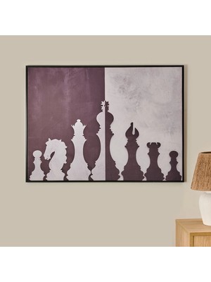 Matmel Deco Satranç Kanvas Tablo - Siyah / Beyaz - 120X90 cm