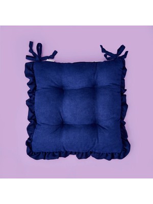 Matmel Soft Nora Sandalye Minderi - Lacivert / Beyaz - 40X40 cm