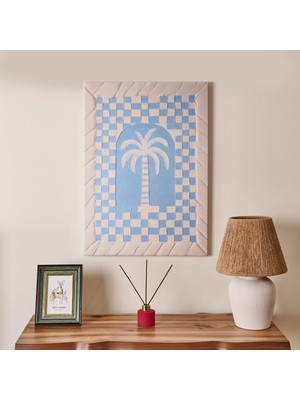 Matmel Deco Palm Breeze Kanvas Tablo - Mavi / Beyaz - 50X70 cm