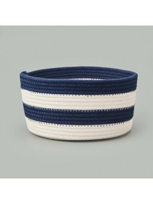 Simple Living Living Nautical Fun Dekoratif Sepet - Siyah / Beyaz - 20X10 cm