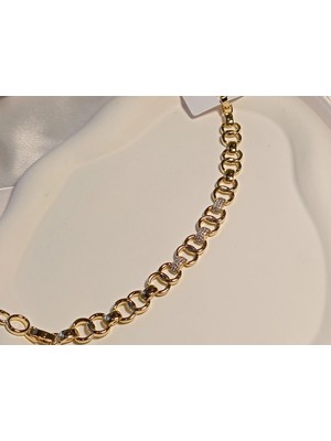 Halka Detaylı Zirkon Taşlı Xuping Jewelry Vip Bileklik 17-19 cm
