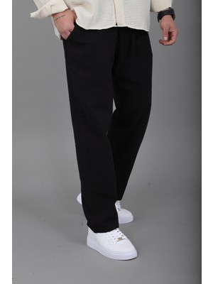 Stil Kombin Yıkamalı Keten Baggy Pantolon Spr 2313_0445