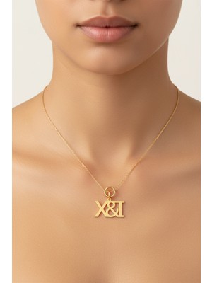 Tabitela 14 Ayar Altın Kolye Ucu Harf I&x   GM12686 1 gr