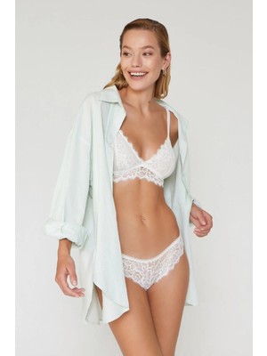Ales Butik 551 Marlin Dantelli Ekru Bralet Takım