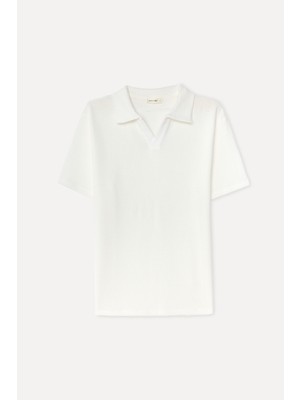 Mudo Erkek Kırık Beyaz Polo Yaka T-Shirt