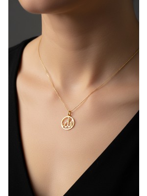 Tabitela 14 Ayar Altın Kolye Ucu Allah GM12857 1 gr