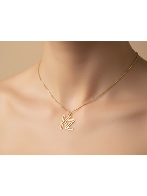 Tabitela 8 Ayar Altın Kolye Ucu Harf K&z   GM12967 1 gr