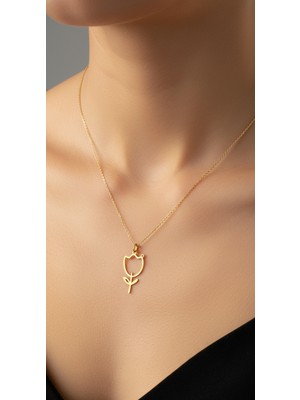 Tabitela 14 Ayar Altın Kolye Ucu Çiçek GM13062 1 gr