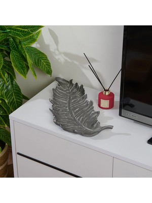 Matmel Deco Moena Dekoratif Tabak - Gümüş - 44X19 cm