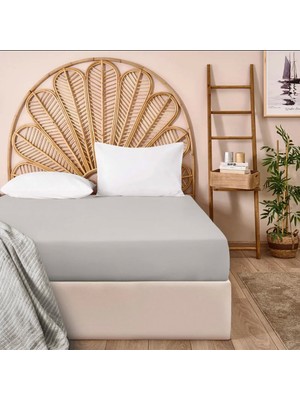 Matmel Soft Basic Çift Kişilik Lastikli Çarşaf - Gri - 160X200 cm
