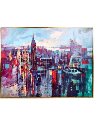 Matmel Deco Cities Kanvas Tablo - Renkli - 120X90 cm