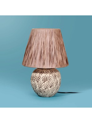 Matmel Light Holbeak Seramik Abajur - Bej - 35X35X25 cm