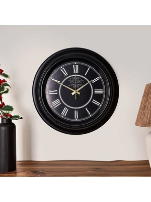 Matmel Rustic Vintage Duvar Saati - Siyah - 45 cm