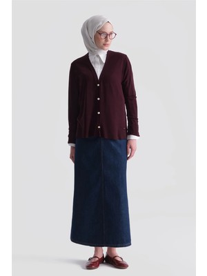 Armine Basic Triko Hırka Bordo