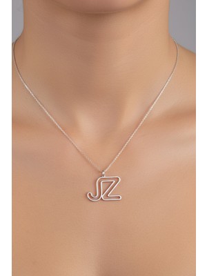 Tabitela 925 Ayar Gümüş Kolye Harf J&z   SM12908