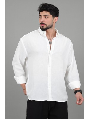 Stil Kombin Yazlık Uzun Kol Keten Gömlek Spr 16223_40428