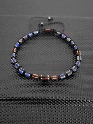 Tahrastone 4 mm Rondela Kesim Lapis Lazuli-1 Adet Damla Kehribar Doğaltaş Bileklik Takı Aksesuar Erkek Bileklik