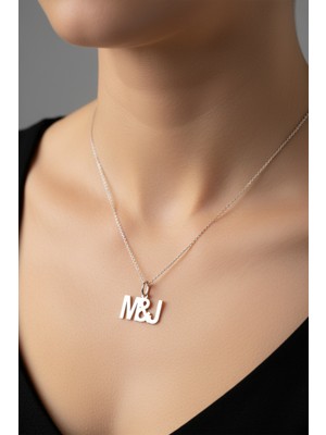 Tabitela 925 Ayar Gümüş Kolye Harf J&m   SM12792