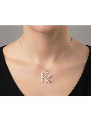 Tabitela 925 Ayar Gümüş Kolye Harf K&z   SM12967