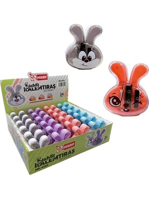 Mikro MK-4055 Bunny Çift Başlıklı Kalemtraş - 24 Adet