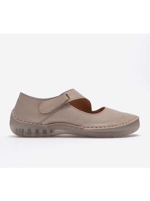Dericlub Kadın Comfort Günlük Ayakkabı Gerçek Deri Br 44407 Vizon